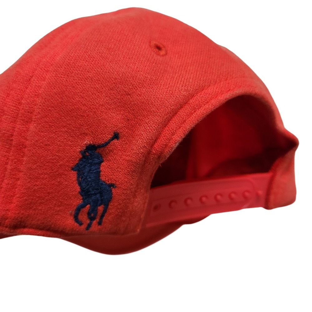 Polo Ralph Lauren Red Embroidered Logo Snapback Baseball Cap Hat One Size Unisex - Picture 3 of 9